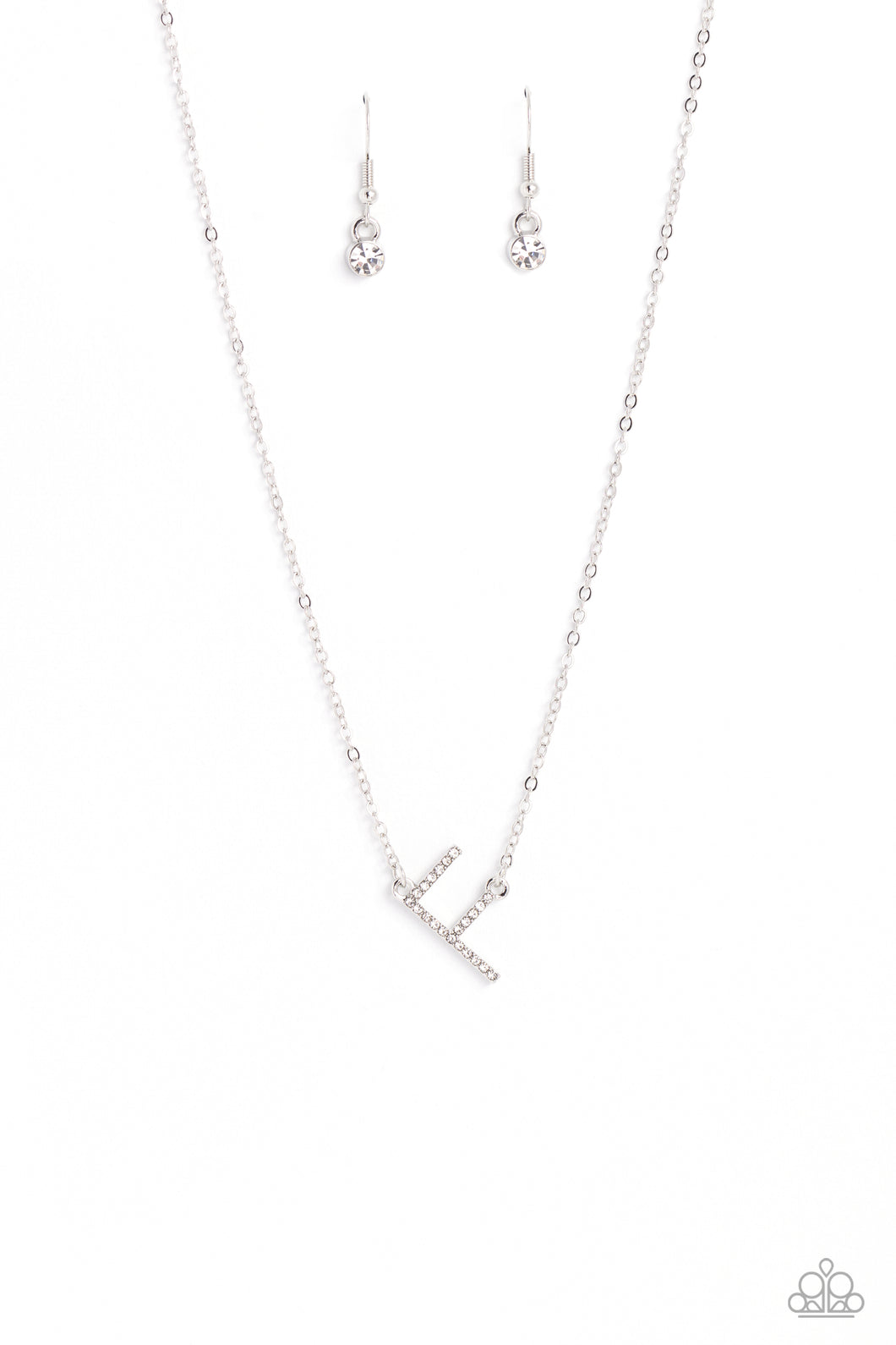 Paparazzi INITIALLY Yours - F - White Necklace