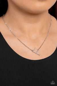 Paparazzi INITIALLY Yours - F - White Necklace
