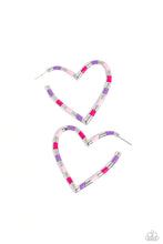 Load image into Gallery viewer, Paparazzi Striped Sweethearts - Pink Earrings
