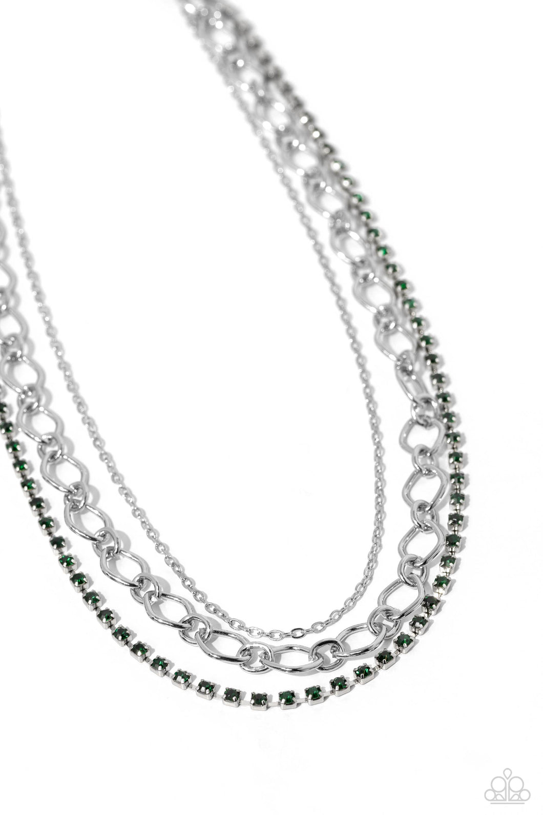 Paparazzi Tasteful Tiers - Green Necklace