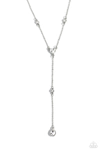 Paparazzi Lavish Lariat - White Necklace