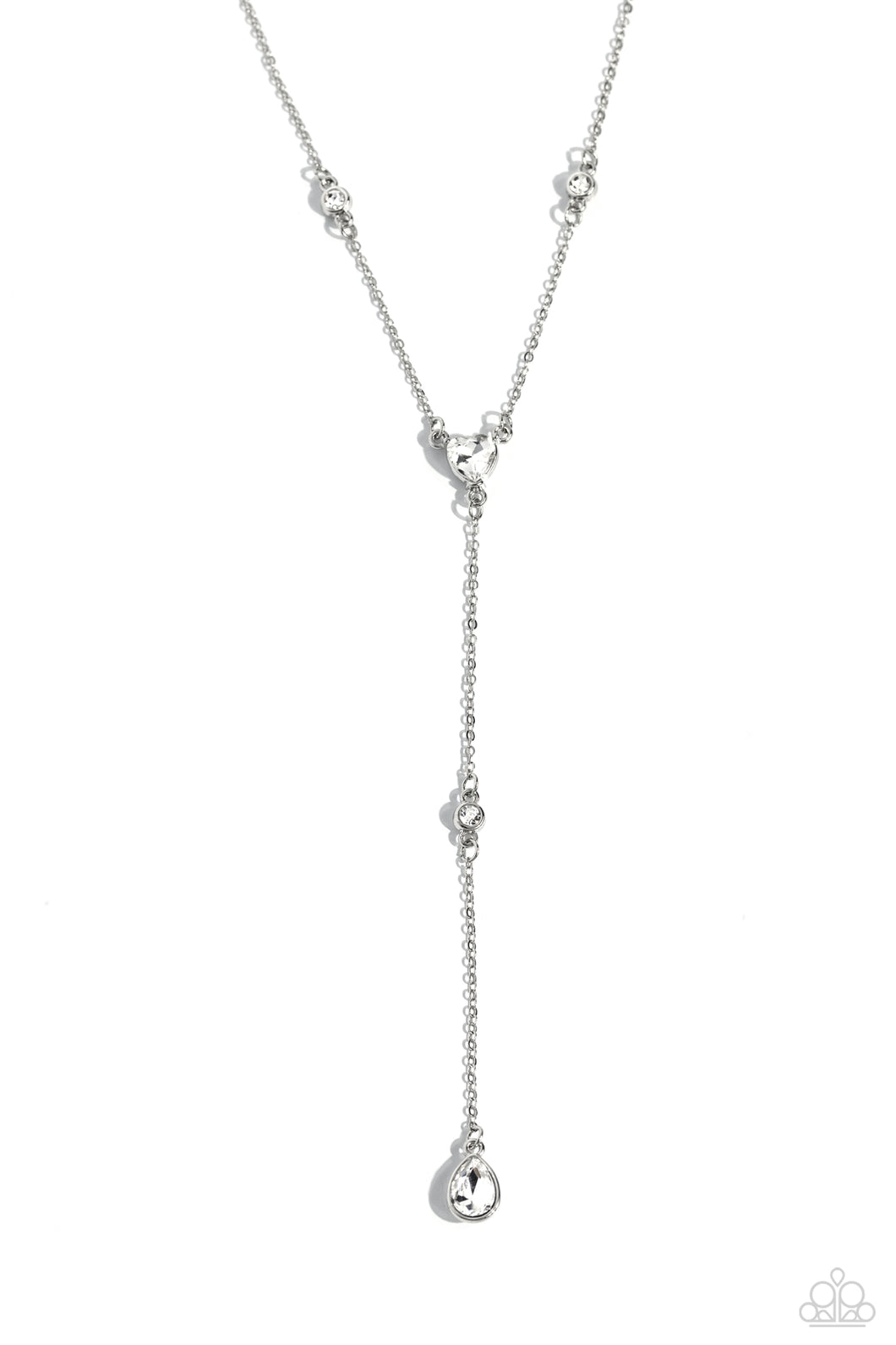 Paparazzi Lavish Lariat - White Necklace