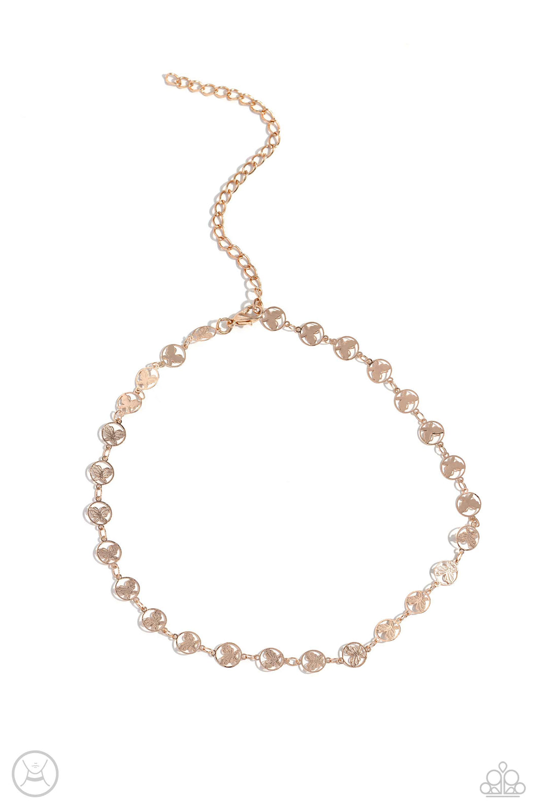 Paparazzi Fluttering Festival - Rose Gold Necklace