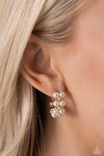 Load image into Gallery viewer, Paparazzi White Collar Wardrobe - Gold Earrings
