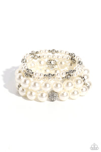 Paparazzi Vastly Vintage - White Bracelet