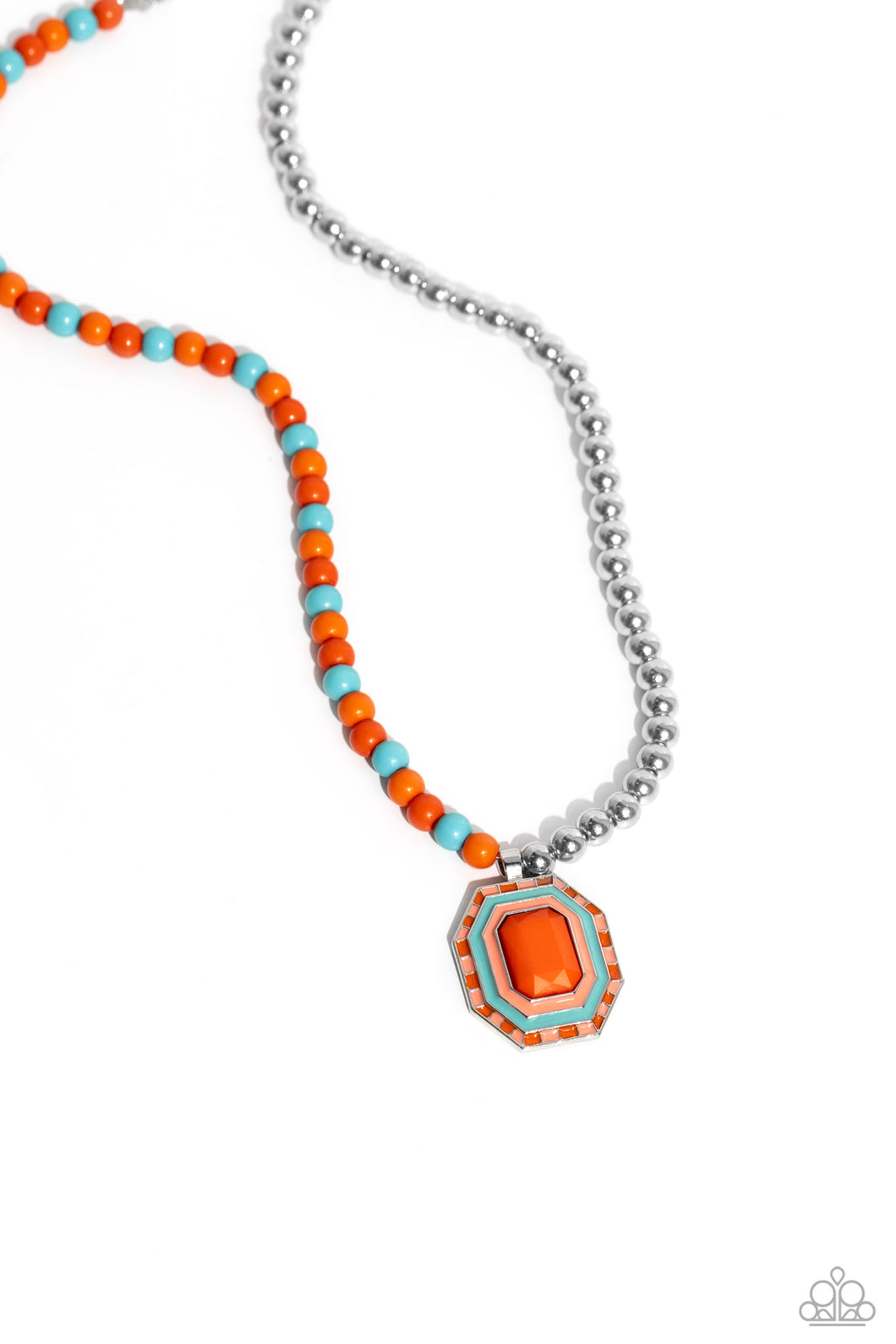 Paparazzi Contrasting Candy - Orange Necklace