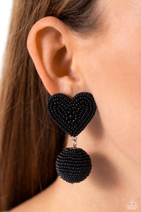 Paparazzi Spherical Sweethearts - Black Earrings