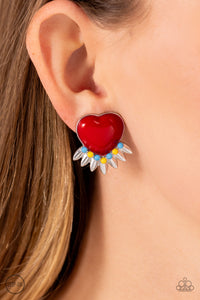 Paparazzi Spring Story - Red Earrings