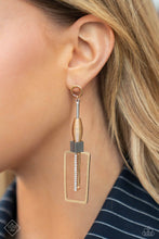 Load image into Gallery viewer, Paparazzi Clear the SQUARE - Gold Earrings
