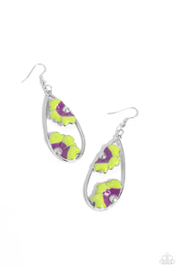Paparazzi Airily Abloom - Green Earrings