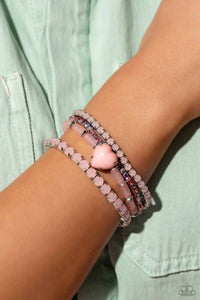 Paparazzi True Loves Theme - Pink Bracelet