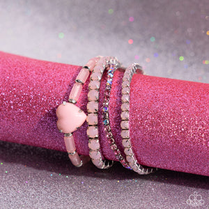 Paparazzi True Loves Theme - Pink Bracelet