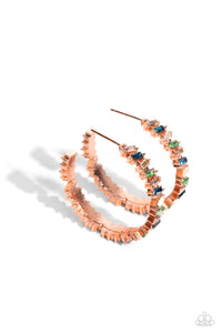 Paparazzi Effortless Emeralds - Copper Earrings