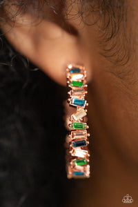 Paparazzi Effortless Emeralds - Copper Earrings