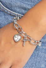 Load image into Gallery viewer, Paparazzi Guess Now Its INITIAL T  - White Bracelet
