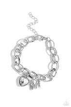 Load image into Gallery viewer, Paparazzi Guess Now Its INITIAL M - White Bracelet

