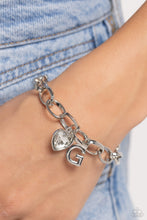 Load image into Gallery viewer, Paparazzi Guess Now Its INITIAL G - White Bracelet
