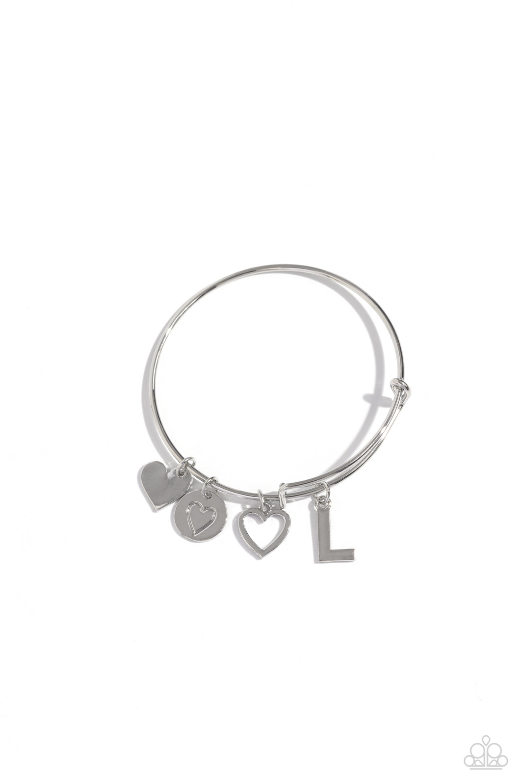 Paparazzi Making It INITIAL L - Silver Bracelet