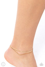Load image into Gallery viewer, Paparazzi Glistening Gauge - Gold Ankle Bracelet
