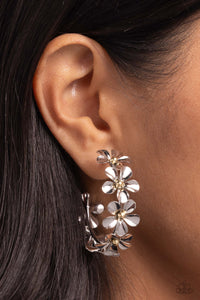 Paparazzi Floral Flamenco - Silver Earrings