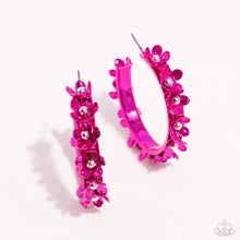 Load image into Gallery viewer, Paparazzi Fashionable Flower Crown - Pink Earrings
