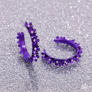Paparazzi Fashionable Flower Crown - Purple Earrings