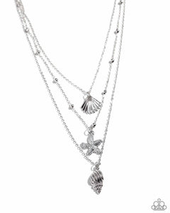 Paparazzi Seashell Sonata - Silver Necklace