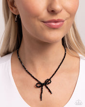 Load image into Gallery viewer, Paparazzi Somebody I Used to BOW - Black Necklace
