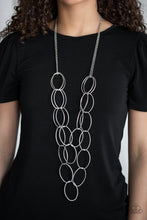 Load image into Gallery viewer, Paparazzi Move On Oval - Silver Necklace
