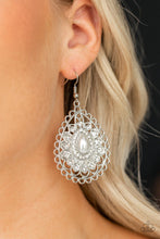 Load image into Gallery viewer, Paparazzi Glamour Grandeur - White Earrings
