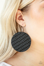 Load image into Gallery viewer, Paparazzi Plaited Plains - Black Earring
