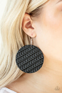 Paparazzi Plaited Plains - Black Earring