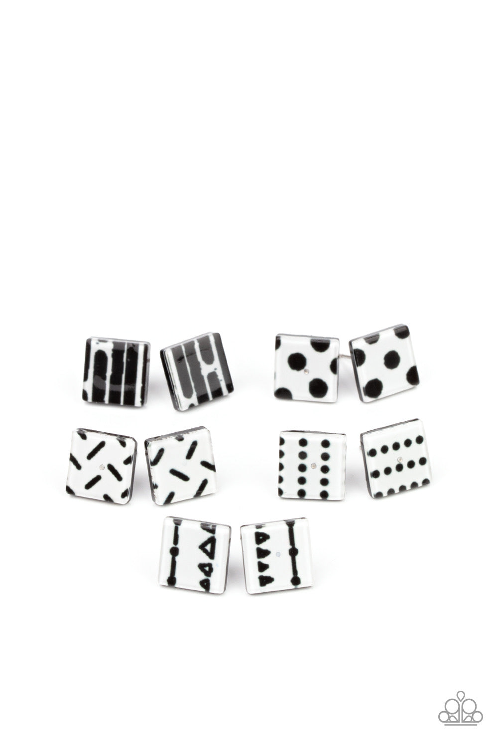 Paparazzi Starlet Shimmer Black/White Earrings