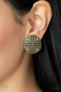 Paparazzi Shielded Shimmer - Brass Earrings