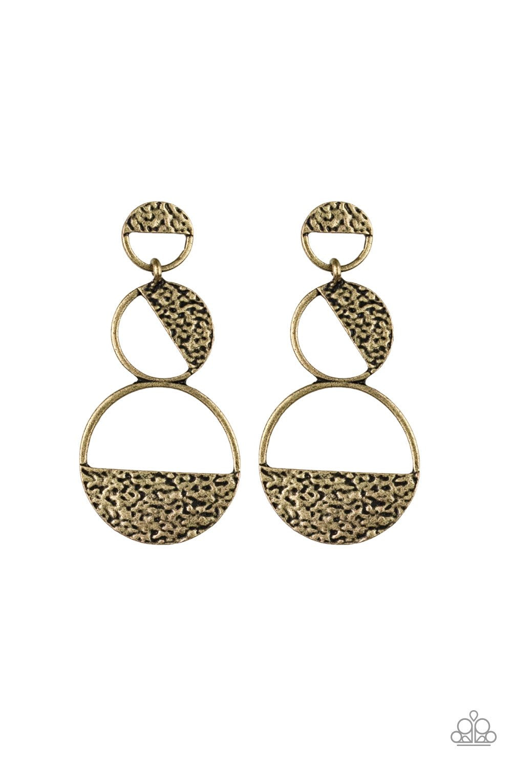 Paparazzi Triple Trifecta - Brass Earrings