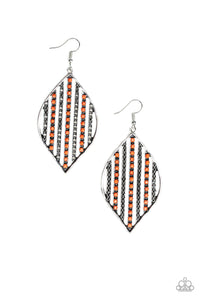 Paparazzi Leaf Motif  - Orange Earring