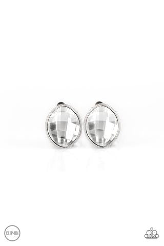 Paparazzi Movie Star Sparkle - White Earrings