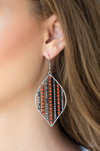 Paparazzi Leaf Motif  - Orange Earring