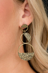 Paparazzi Triple Trifecta - Brass Earrings