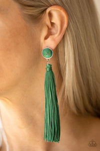 Paparazzi Tightrope Tassels - Green Earring
