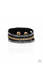 Load image into Gallery viewer, Paparazzi Rollin In Rhinestones - Black Bracelet
