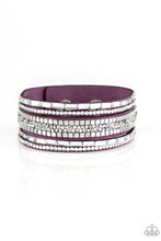 Load image into Gallery viewer, Paparazzi Rebel In Rhinestones - Purple Bracelet
