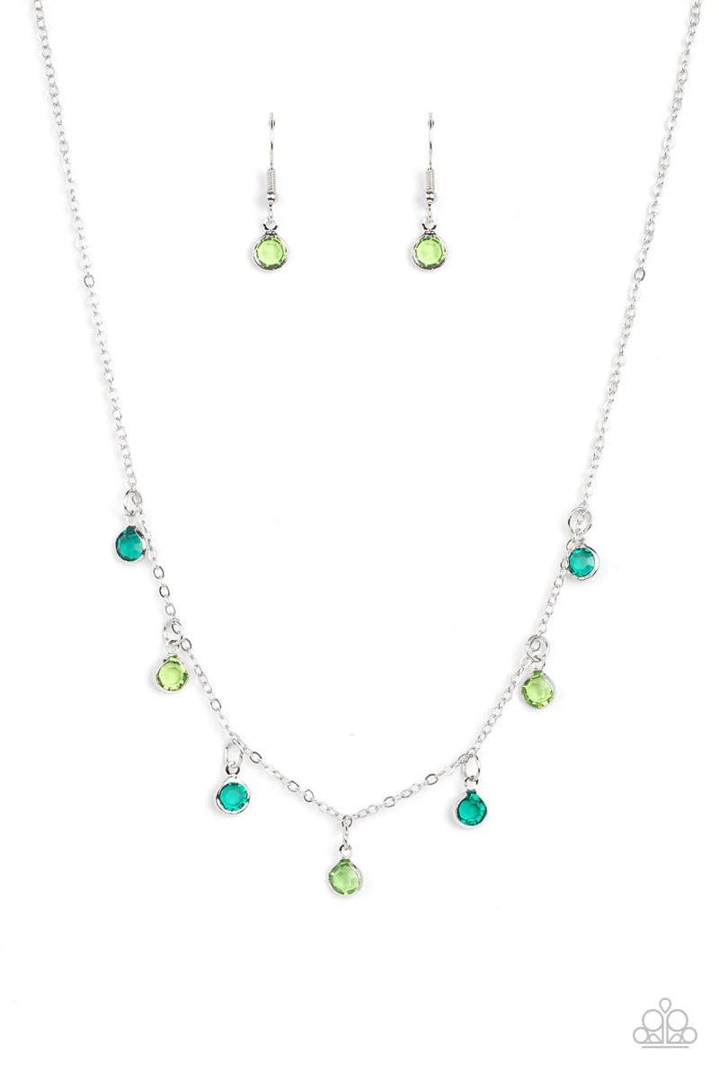 Paparazzi Carefree Charmer - Green Necklace