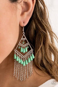 Paparazzi Trending Transcendence - Green Earring