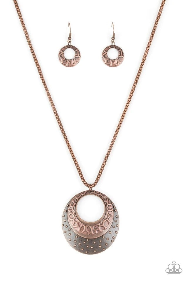 Paparazzi Texture Trio - Copper Necklace