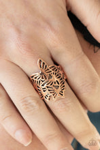 Load image into Gallery viewer, Paparazzi Banded Butterflies - Copper Ring
