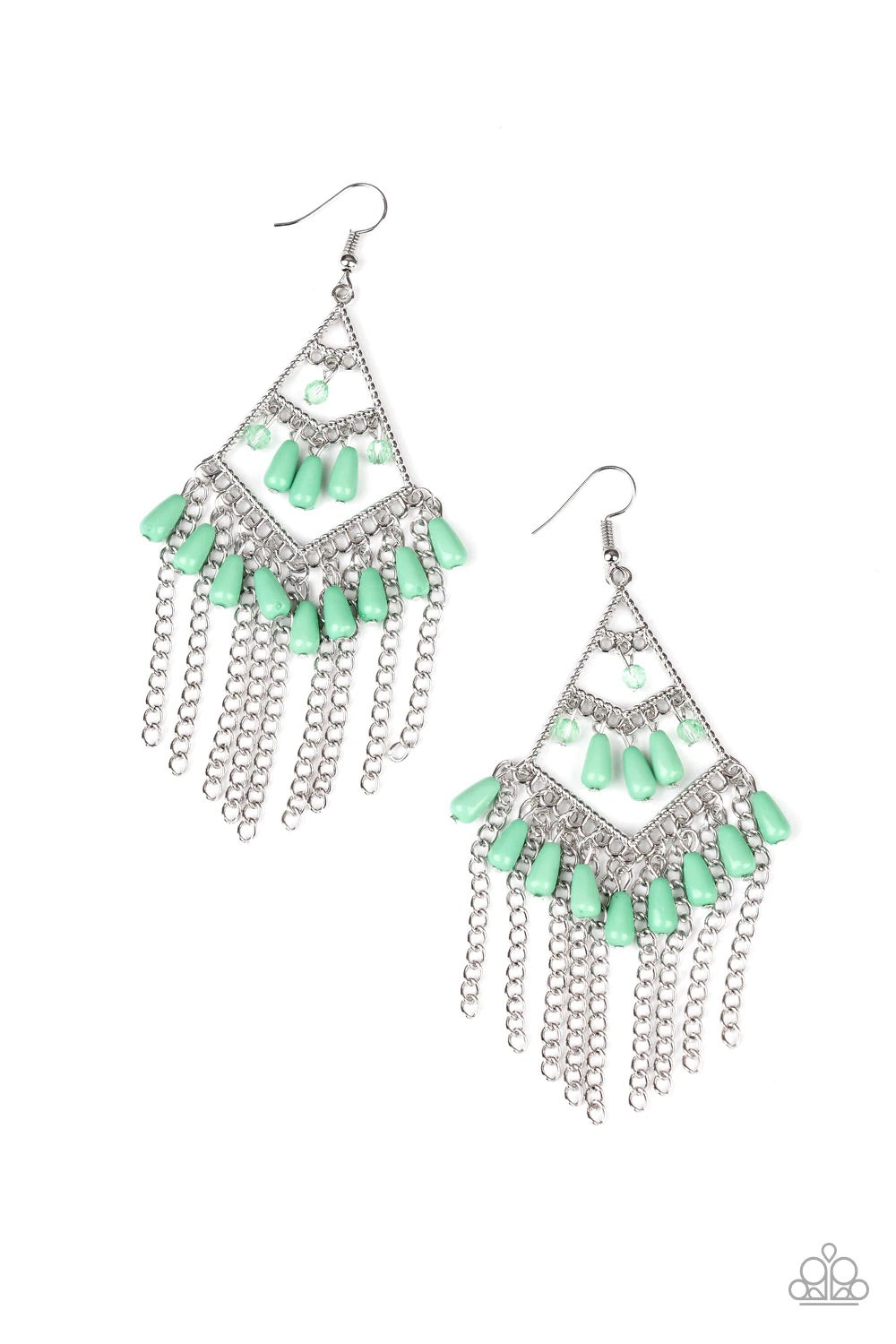 Paparazzi Trending Transcendence - Green Earring