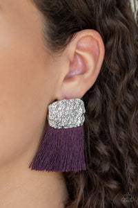 Paparazzi Plume Bloom - Purple Earring