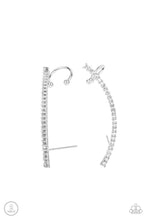 Load image into Gallery viewer, Paparazzi Sleekly Shimmering - White Earrings
